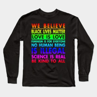 Black Lives Love Is Love Science LGBT Pride Kindness Long Sleeve T-Shirt